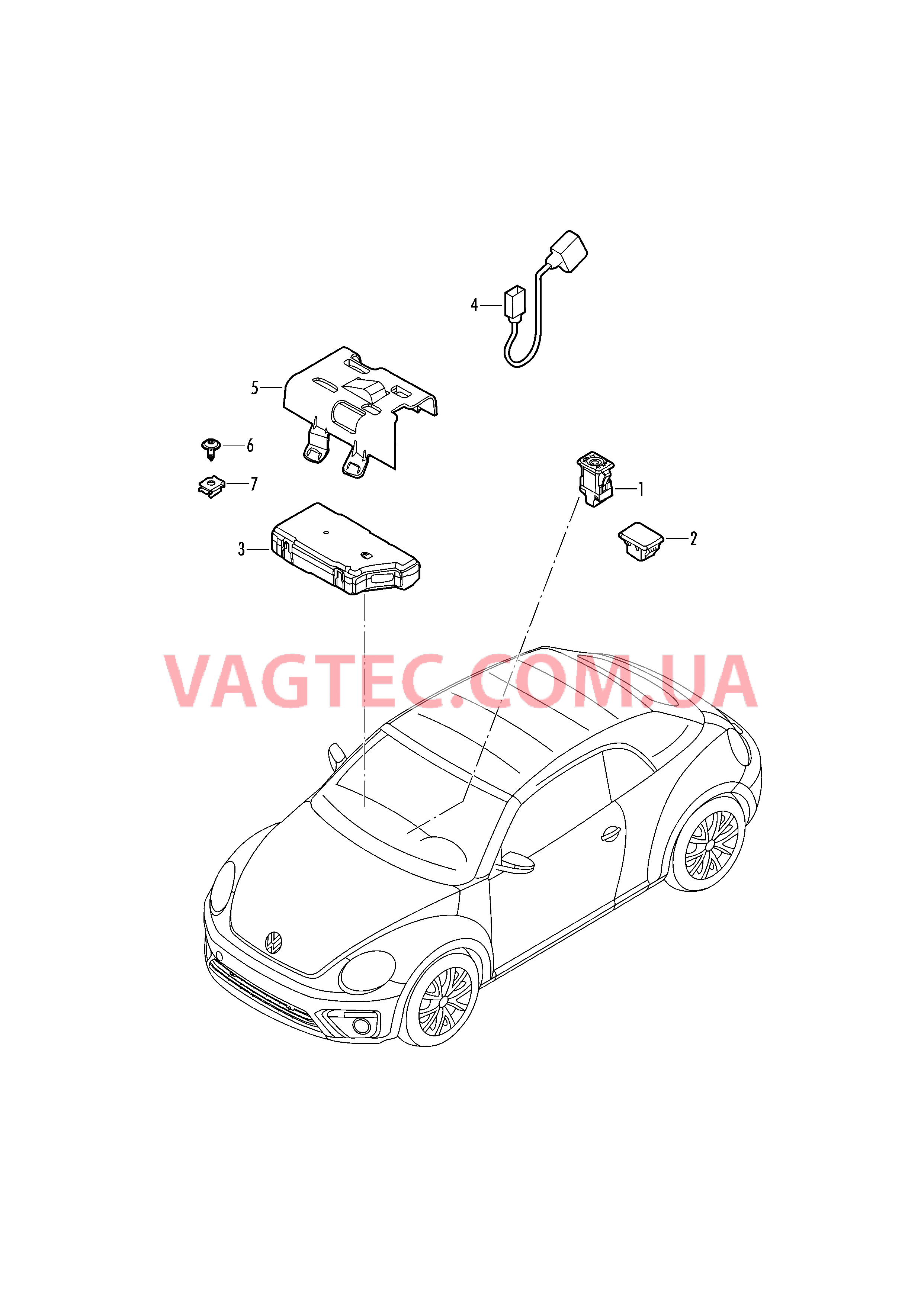 Мультимедийный модуль 'MDI' с встроенным БУ  Pазъём AUX-IN  для VOLKSWAGEN Beetle.Cabriolet 2017