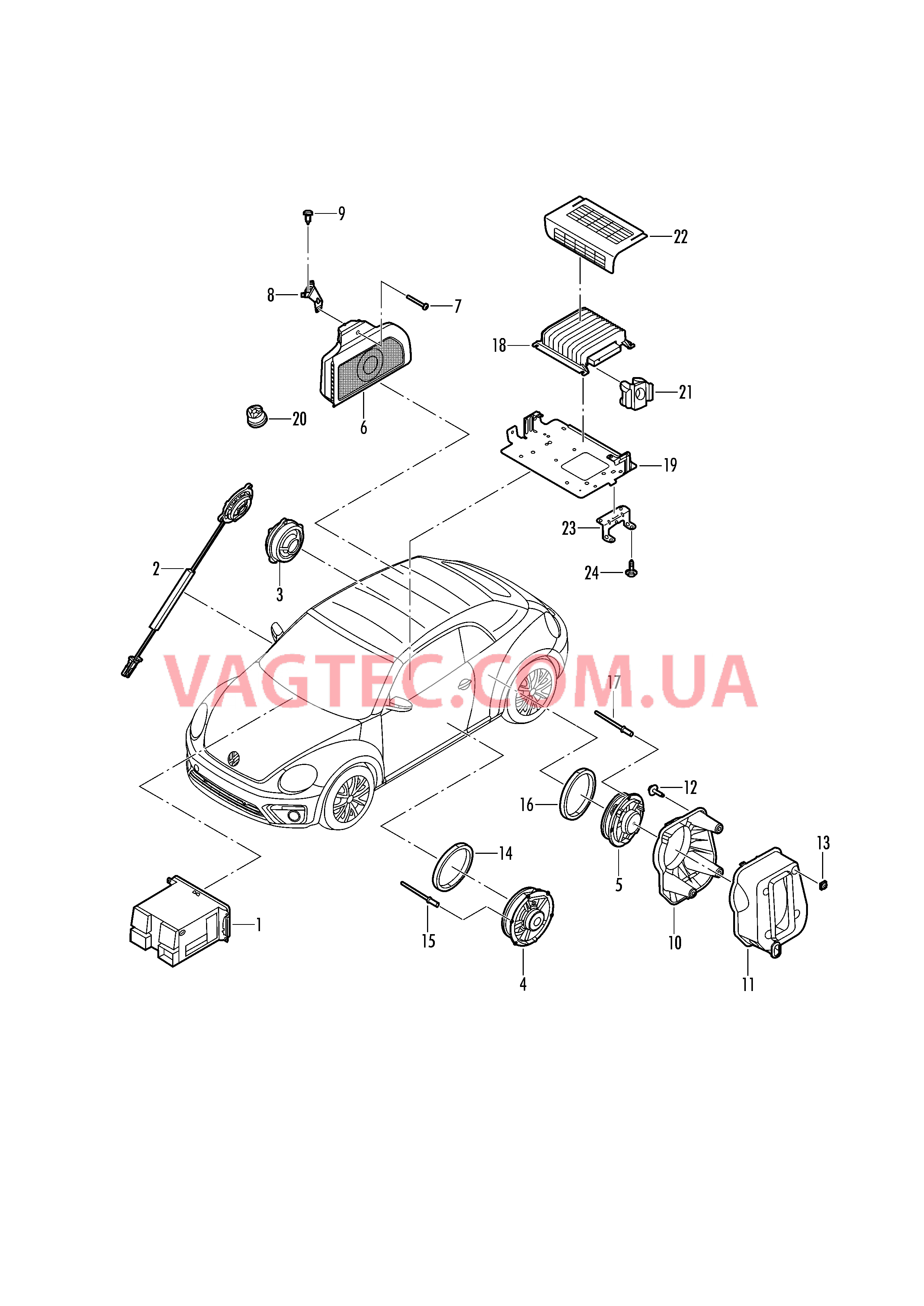 Электрические детали акустической системы  для VOLKSWAGEN Beetle.Cabriolet 2019