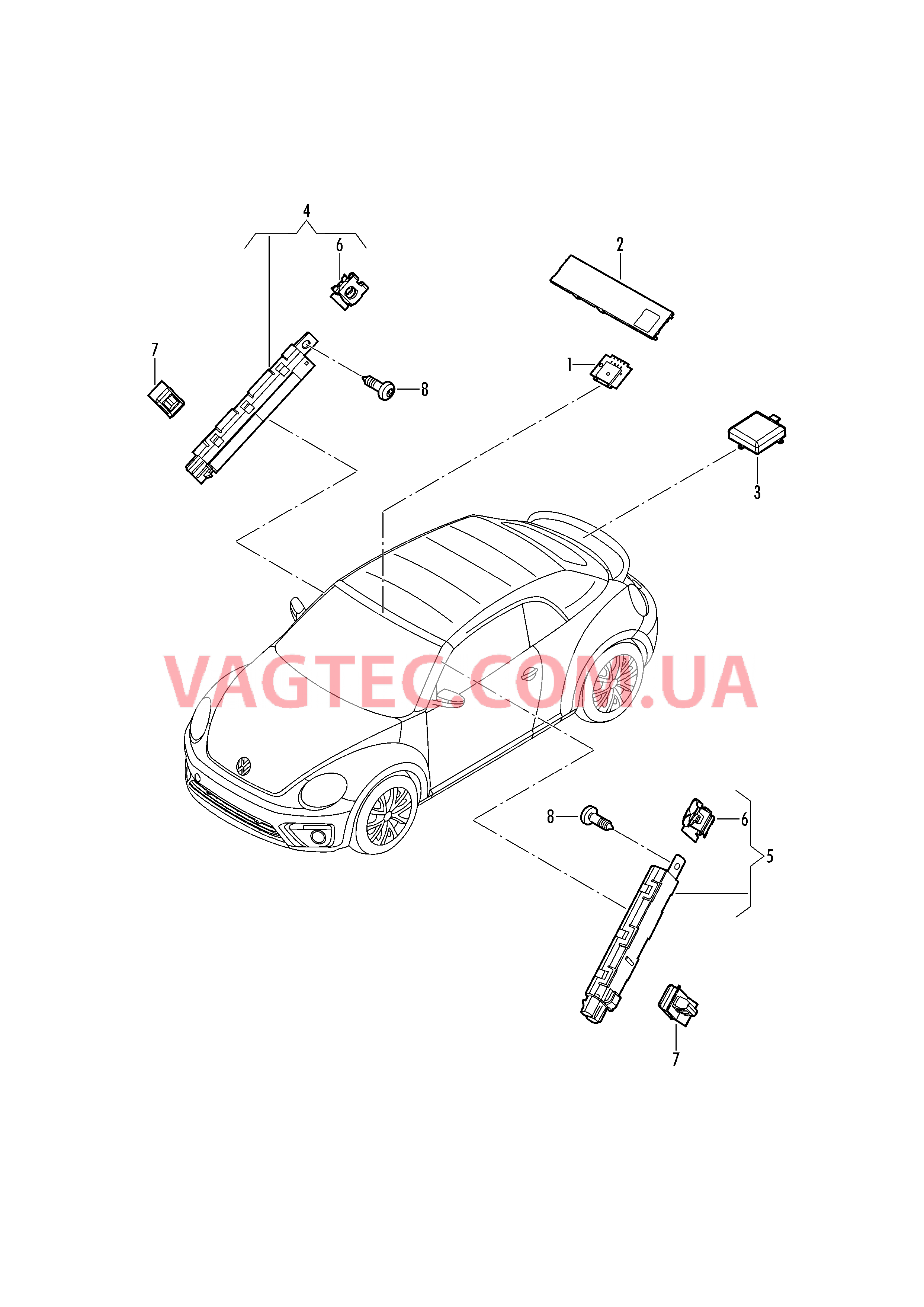 Антенна на ветровом стекле Усилитель антенны Антенный разветвитель  для VOLKSWAGEN Beetle.Cabriolet 2017