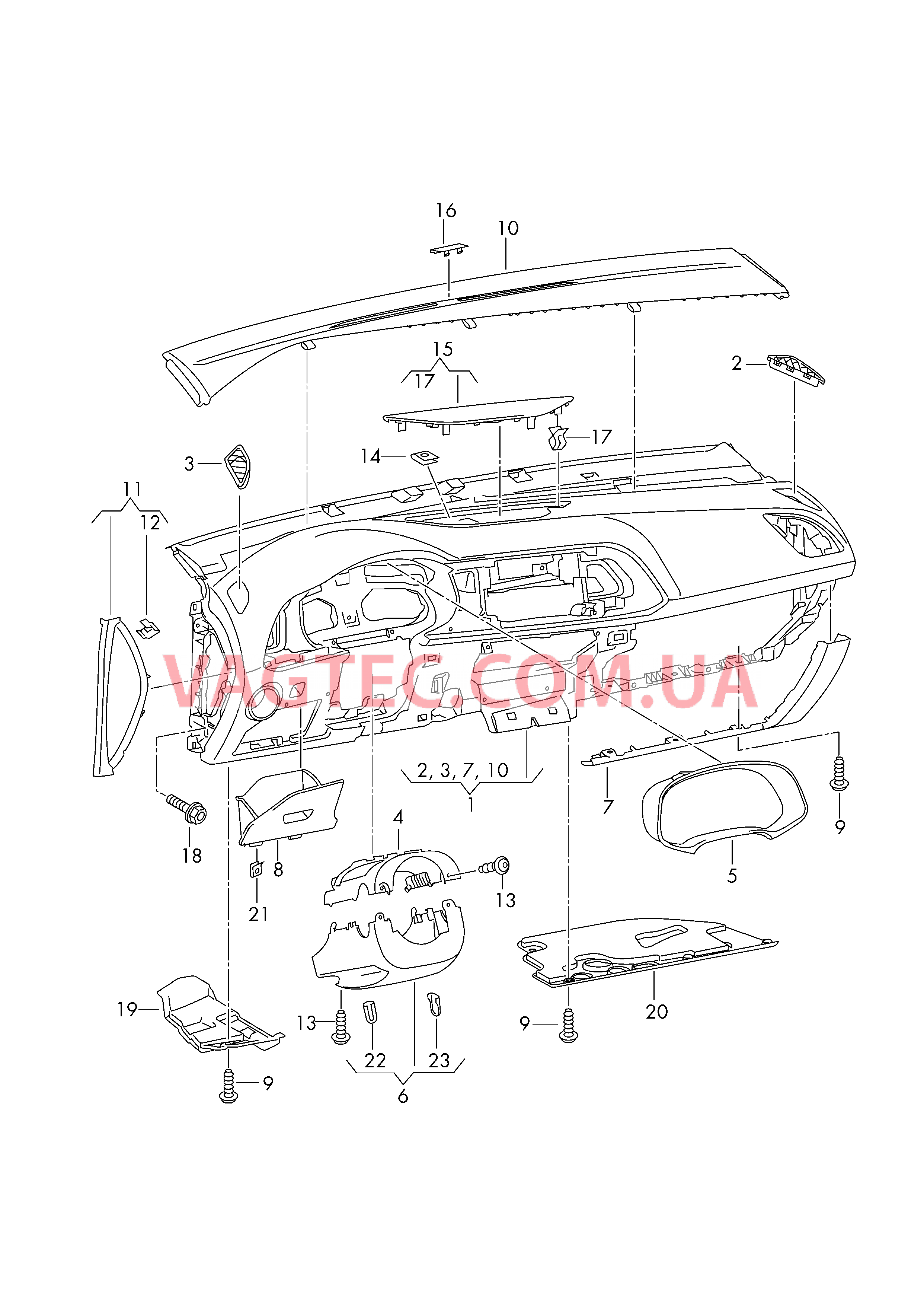 Панель приборов Детали, встроен. в пан. приб.  для SEAT Leon 2017
