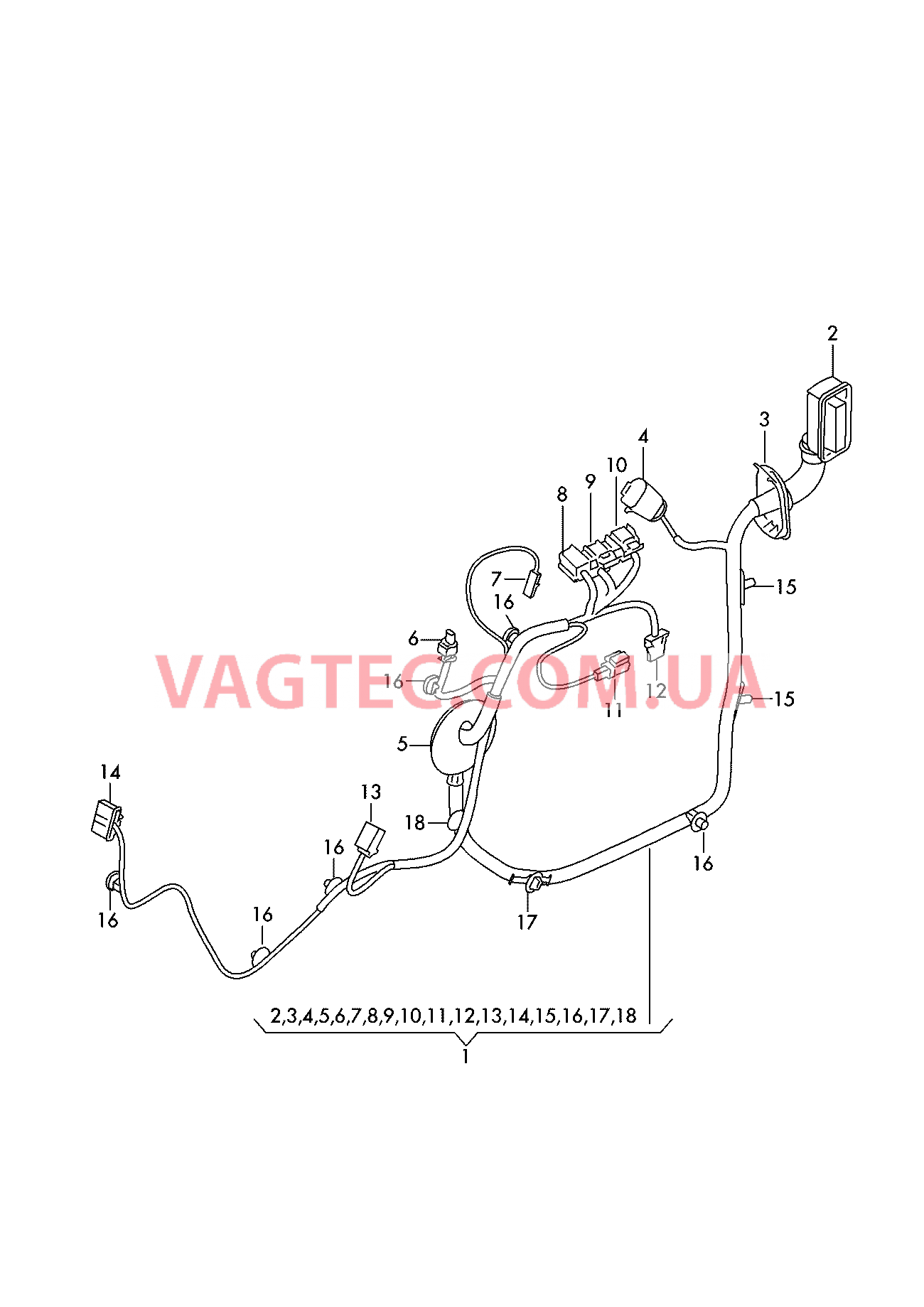 Жгут проводов двери Детали не в сборе  для SEAT Leon 2018